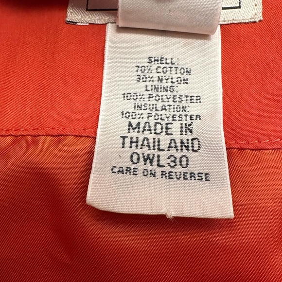 L.L. Bean Woman’s Quilted Vest, Corduroy Burnt Orange, Black Collar - Picture 11 of 11